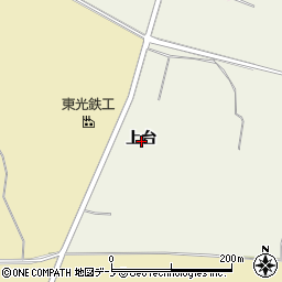 秋田県大館市二井田上台周辺の地図