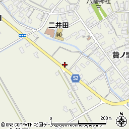 秋田県大館市二井田中前田257周辺の地図