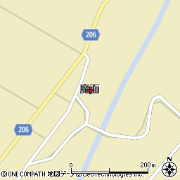 秋田県能代市常盤魔面周辺の地図