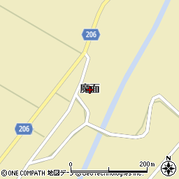 秋田県能代市常盤（魔面）周辺の地図