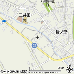 秋田県大館市二井田中前田265周辺の地図