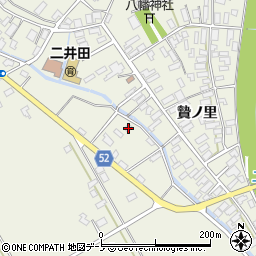 秋田県大館市二井田中前田268周辺の地図
