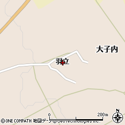 秋田県大館市大子内羽立周辺の地図