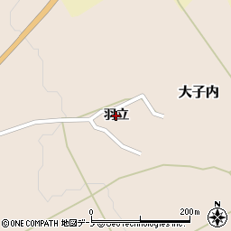 秋田県大館市大子内（羽立）周辺の地図
