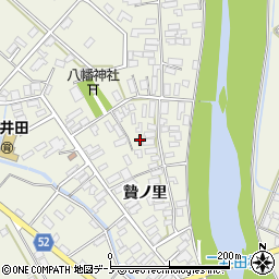 秋田県大館市二井田贄ノ里周辺の地図