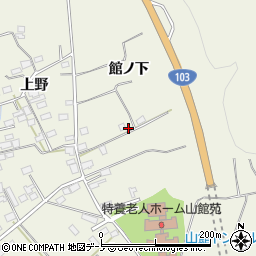 秋田県大館市山館館ノ下周辺の地図