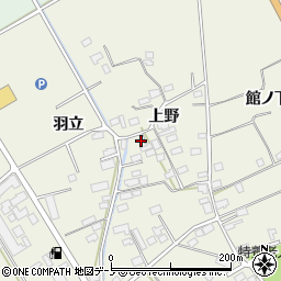 秋田県大館市山館上野62周辺の地図