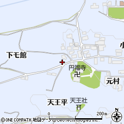 秋田県鹿角市花輪下モ館周辺の地図