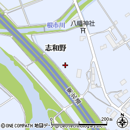 秋田県鹿角市花輪志和野周辺の地図