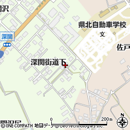 秋田県北秋田市坊沢深関街道下周辺の地図
