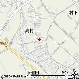 秋田県大館市二井田高村周辺の地図