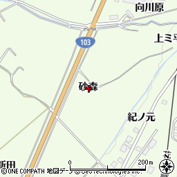 秋田県鹿角市十和田末広砂森周辺の地図