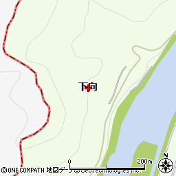 秋田県鹿角市十和田末広下向周辺の地図