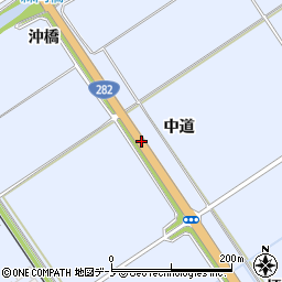 秋田県鹿角市花輪中道周辺の地図