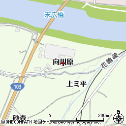 秋田県鹿角市十和田末広向川原周辺の地図