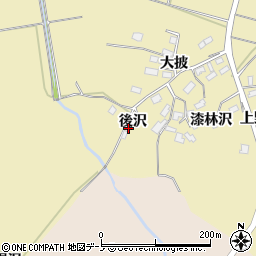 秋田県大館市大披後沢36周辺の地図