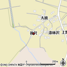秋田県大館市大披後沢周辺の地図