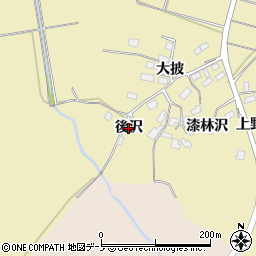 秋田県大館市大披（後沢）周辺の地図