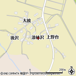 秋田県大館市大披漆林沢周辺の地図