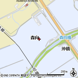 秋田県鹿角市花輪森向周辺の地図