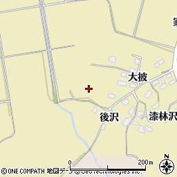 秋田県大館市大披後沢21周辺の地図