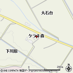 秋田県大館市二井田ケラキ森周辺の地図