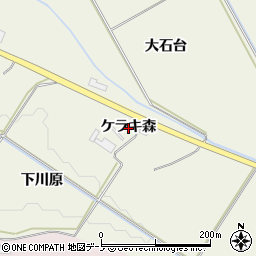 秋田県大館市二井田（ケラキ森）周辺の地図