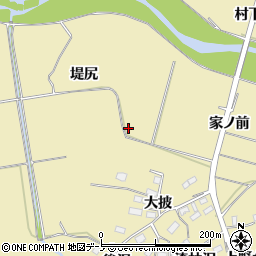 秋田県大館市大披周辺の地図