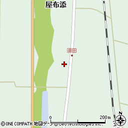 秋田県能代市須田屋布添80周辺の地図