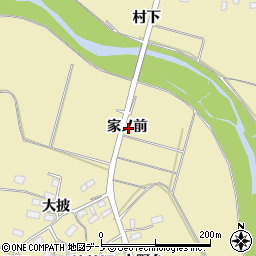 秋田県大館市大披家ノ前周辺の地図
