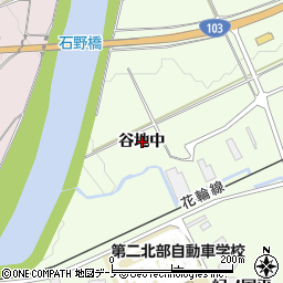 秋田県鹿角市十和田末広（谷地中）周辺の地図