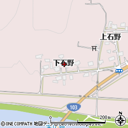 秋田県鹿角市十和田瀬田石下石野周辺の地図
