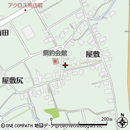 秋田県大館市餌釣（屋敷）周辺の地図