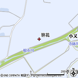 秋田県鹿角市花輪笹花周辺の地図