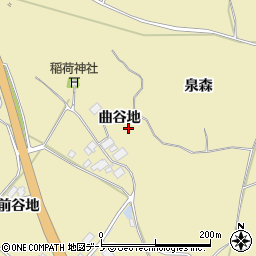 秋田県鹿角市十和田錦木曲谷地周辺の地図