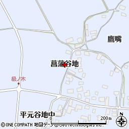 秋田県鹿角市花輪（菖蒲谷地）周辺の地図