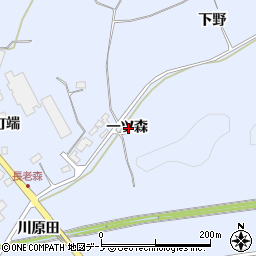 秋田県鹿角市花輪一ツ森周辺の地図