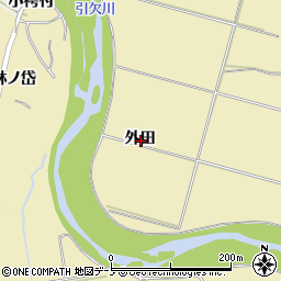 秋田県大館市出川外田周辺の地図