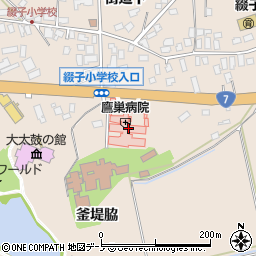 秋田県北秋田市綴子釜堤脇周辺の地図