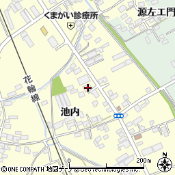 秋田県大館市池内池内127周辺の地図