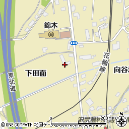 秋田県鹿角市十和田錦木下田面周辺の地図