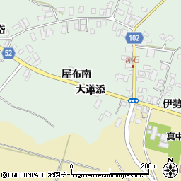 秋田県大館市赤石大道添周辺の地図