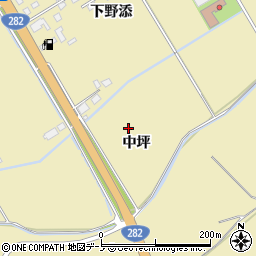 秋田県鹿角市十和田錦木中坪周辺の地図
