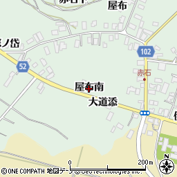 秋田県大館市赤石（屋布南）周辺の地図