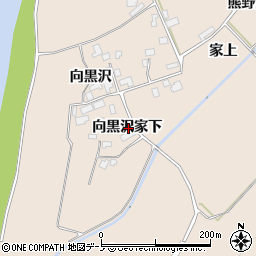 秋田県北秋田市綴子向黒沢家下周辺の地図