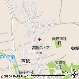 秋田県北秋田市綴子東館周辺の地図