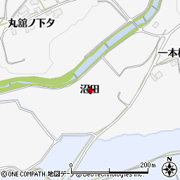 秋田県鹿角市十和田草木沼田周辺の地図