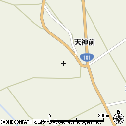 秋田県能代市竹生神田周辺の地図