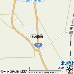 秋田県能代市竹生天神前周辺の地図