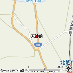 秋田県能代市竹生（天神前）周辺の地図